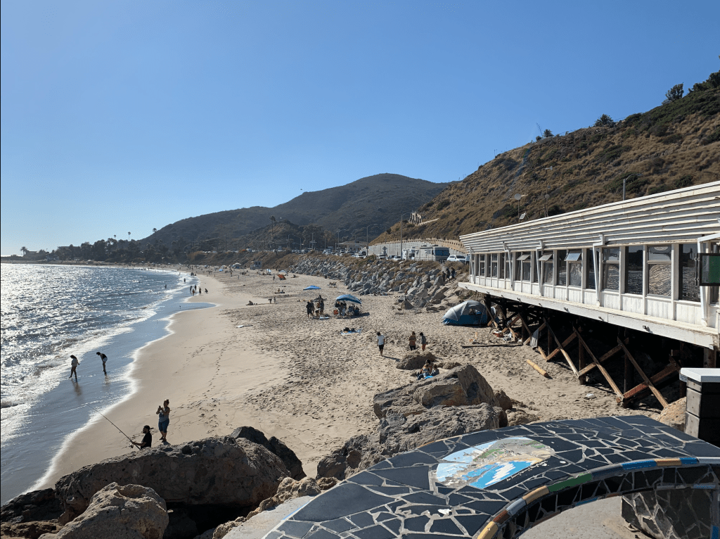 The beach filled with people at Mastro's Ocean Club Sunday, Aug. 30, 2020, Malibu, California. (Photo/Chrissa Loukas)